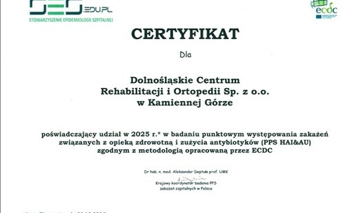 Zdjęcie do Bezpieczeństwo pacjent&oacute;w to nasz priorytet! Certyfikat SES &nbsp;&nbsp;