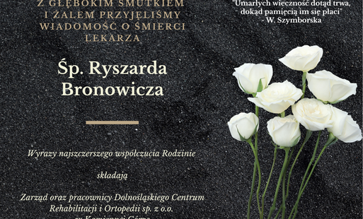 Zdjęcie do Zwiadomienie o śmierci Lekarza Ryszarda Bronowicza